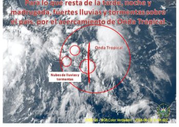 MARN anuncia lluvias para lo que resta del sábado