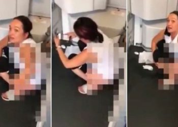 No la dejaron ir al baño y decidió orinar en un pasillo de un avión