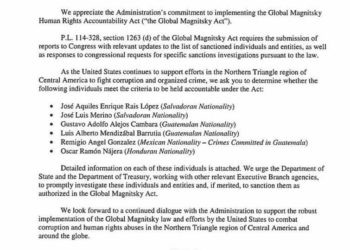 Dos salvadoreños en la lista de solicitud para aplicarles la Ley Magnitsky