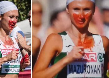 La bielorrusa Mazuronak corre sangrando por la nariz varios minutos… ¡y acaba ganando el maratón!