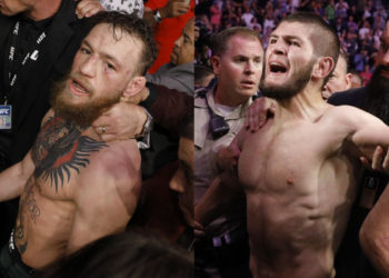 [PELEA COMPLETA] Con escandalosa pelea, Conor McGregor perdió ante el campeón ruso Khabib Nurmagomedov