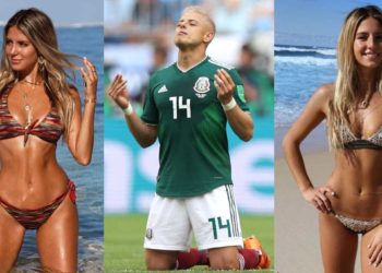 Se confirma romance de «Chicharito» Hernández con modelo australiana (FOTOS)