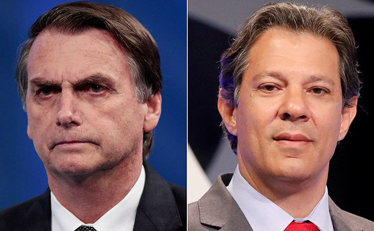 Habrá segunda vuelta en Brasil entre Bolsonaro (47,60%) y Haddad (27,24%)