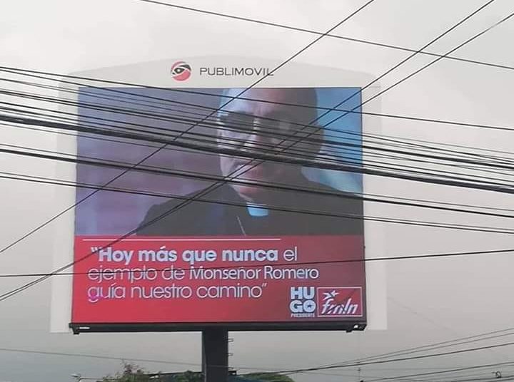 Hugo Martínez pide retiren imagen de Monseñor Romero en su campaña política