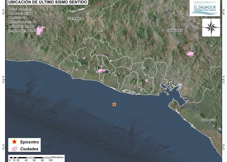 Sismo 3.6 sacude costa de San Vicente