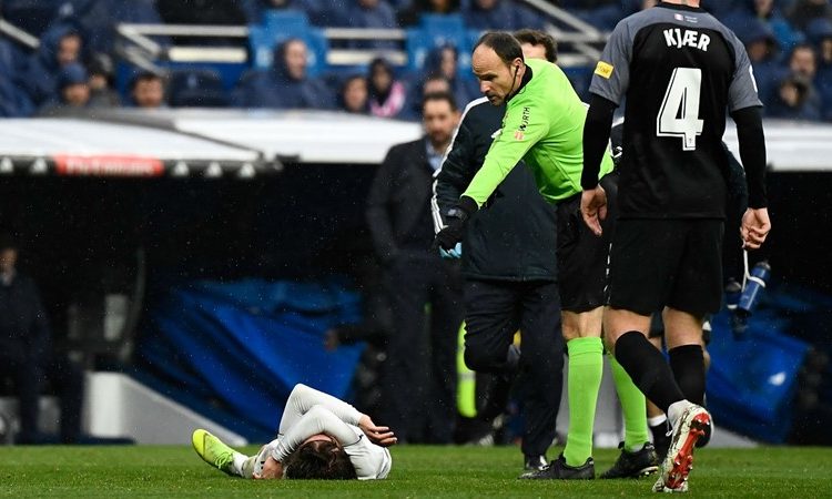 Así quedó el ojo de Modric tras el choque sufrido en el partido contra el Sevilla