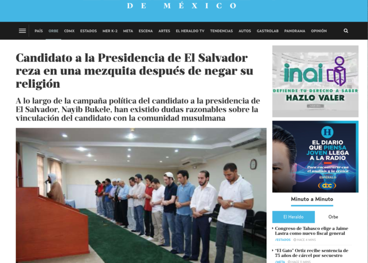 ¿Que revela una fotografía de Bukele publicada por un periódico mexicano?