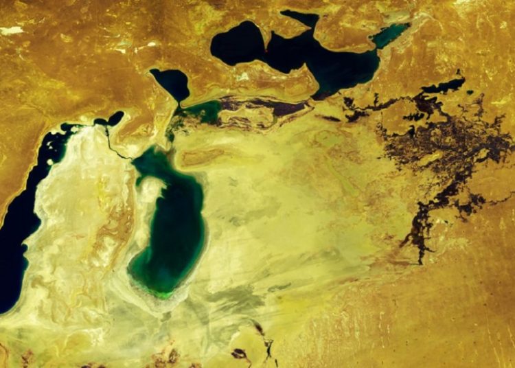 Satélite retrata la transformación de dos lagos en el mar de Aral