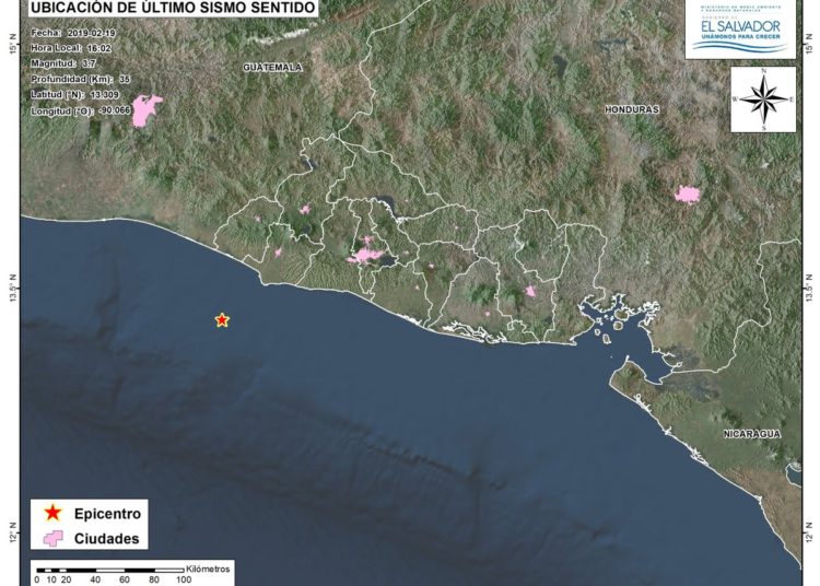 Sismo 3.7 sacude costa de sonsonate