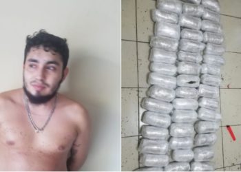 Capturan a sujeto en los momento que embalaba marihuana