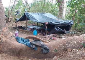 Desmantelan campamento de mareros en Olocuilta, La Paz