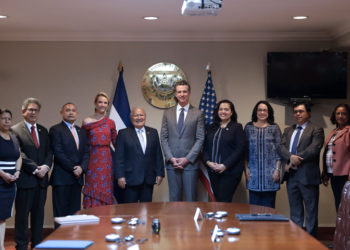 Presidente Sanchez Cerén y gobernador de California tratan el tema migratorio