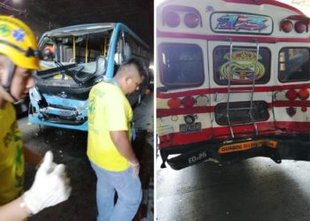 Choque entre buses deja al menos 5 lesionados en túnel de Ilopango