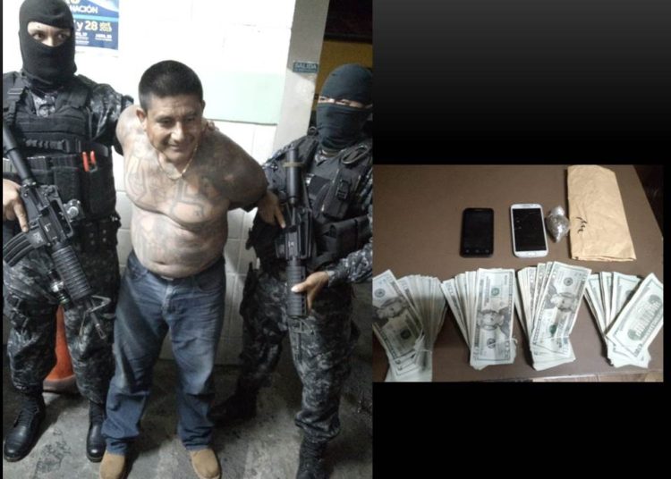 Capturan a cabecilla de la MS que portaba $7,000 en efectivo, en La Libertad