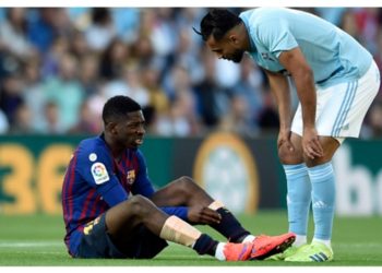 Confirmada la baja de Dembélé para el partido de vuelta ante el Liverpool