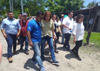 Ministra de salud supervisa jornada de fumigación contra población de zancudos en La Pirraya, Usulután