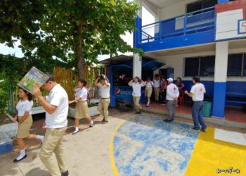 Estudiantes realizan simulacro de terremoto en San Matías, La Libertad