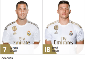 El Real Madrid anunció los dorsales para la temporada 2019-20