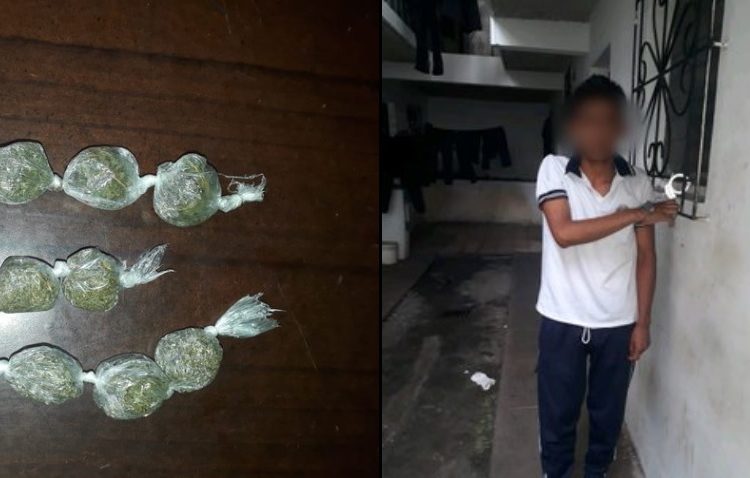 Capturan a niño que portaba 11 porciones de marihuana en Sonsonate