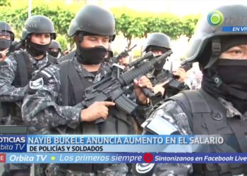 Presidente Nayib Bukele anuncia aumento en el salario de policías y soldados