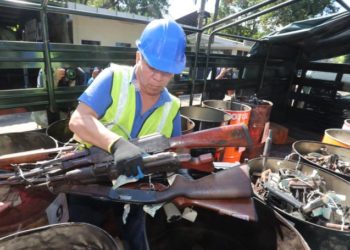 Destruyen 1,053 armas de fuego en empresa CORINCA