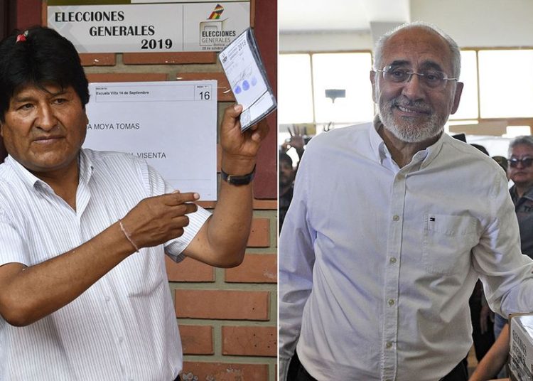 Bolivia polarizada tras reñidas elecciones que Morales lidera y habría segunda vuelta