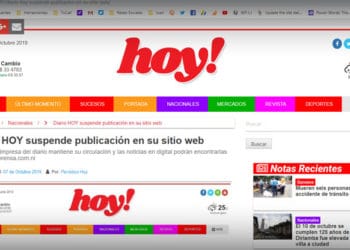 Diario nicaraguense «Hoy» cierra edición digital