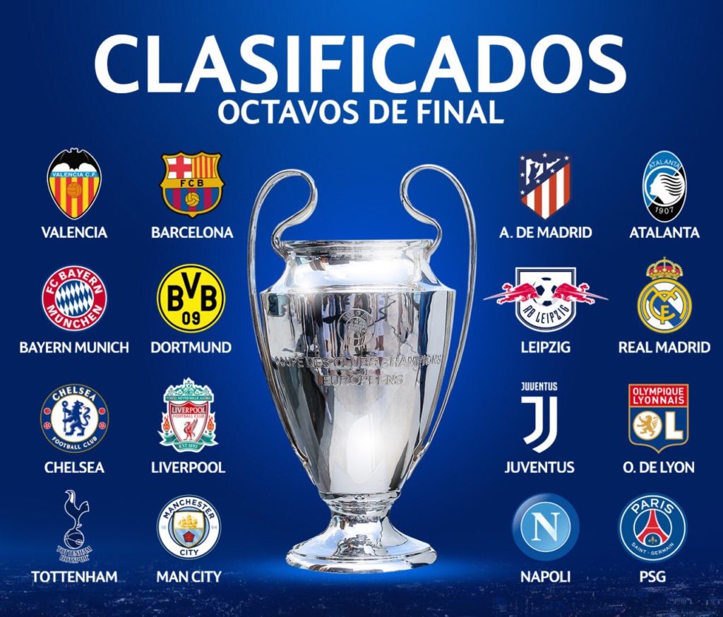 Los clasificados a los octavos de final de la Champions Los clasificados a los octavos de final de la Champions