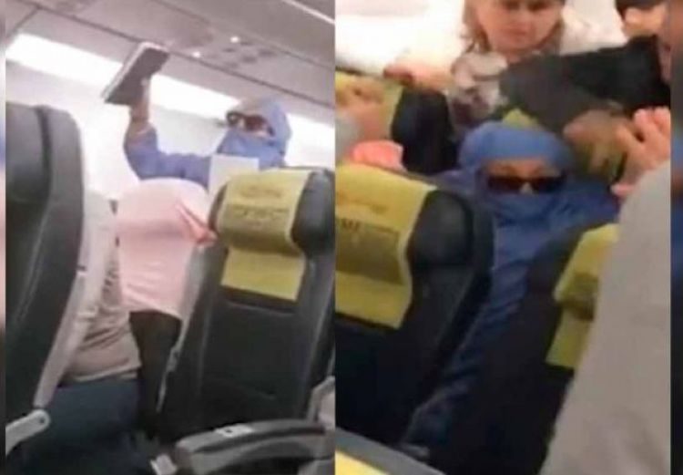 Supuesta mujer terrorista amenaza con explotar avión