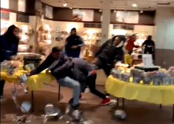 (VIDEO) Se desató riña en un centro comercial de EE.UU. en plena Nochebuena