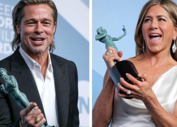 Brad Pitt y Jennifer Aniston se demuestran cariño en los premios SAG