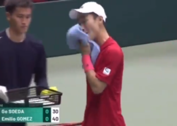 Recoge pelotas de la Copa Davis Japón- Ecuador tomaron medidas para prevenir el coronavirus