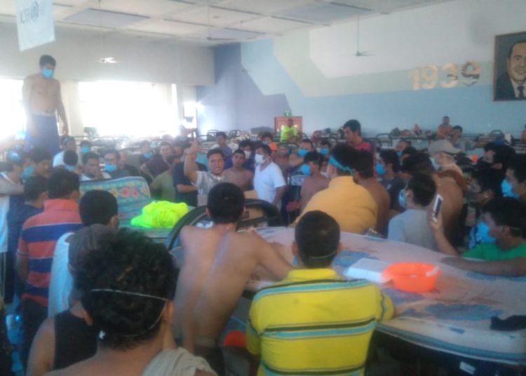 (VIDEO) Albergados del edificio Gamaliel exigen prueba de coronavirus