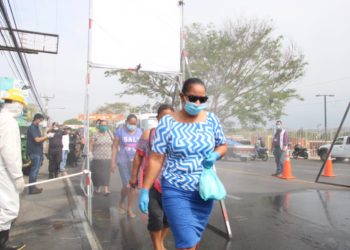 Alcaldía de San Miguel coloca puntos de desinfección vehículos y personas en accesos a la ciudad