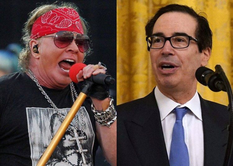 Axel Rose y el secretario del tesoro de EE.UU. tienen enfrentamiento por manejo del covid-19