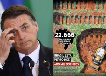 El diario O Dia, dedica un dura portada a Jair Bolsonaro como rostro de las muertes por coronavirus en Brasil