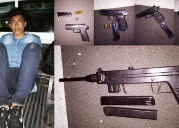 Capturan a marero en La Libertad, en poder de 4 pistolas y una subametralladora
