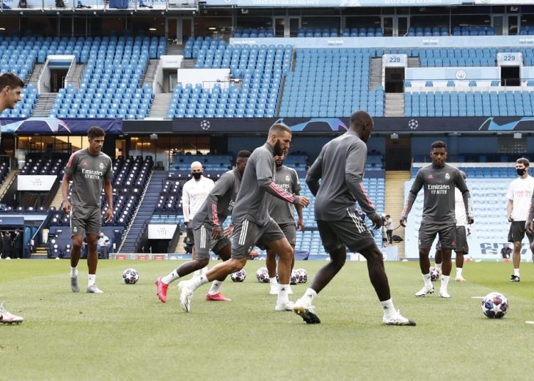 El Real Madrid con la misión de darle vuelta marcador adverso y en el Etihad Stadium de Manchester City