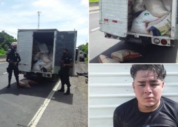 Capturan a un adulto y dos menores luego de robar un camión con mercadería en San Juan Opico