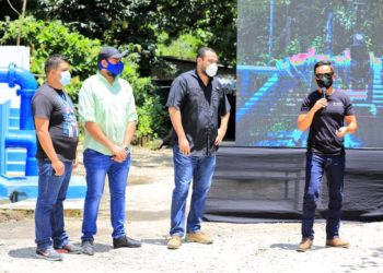 Presidente de ANDA y ministro de Gobernación visitan planta de bombeo “Hogar del Niño” en el barrio San Jacinto, la más grande del AMSS