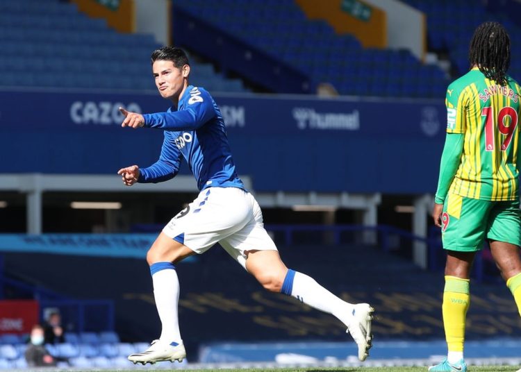 James Rodríguez brilló en la victoria del Everton en la Premier League