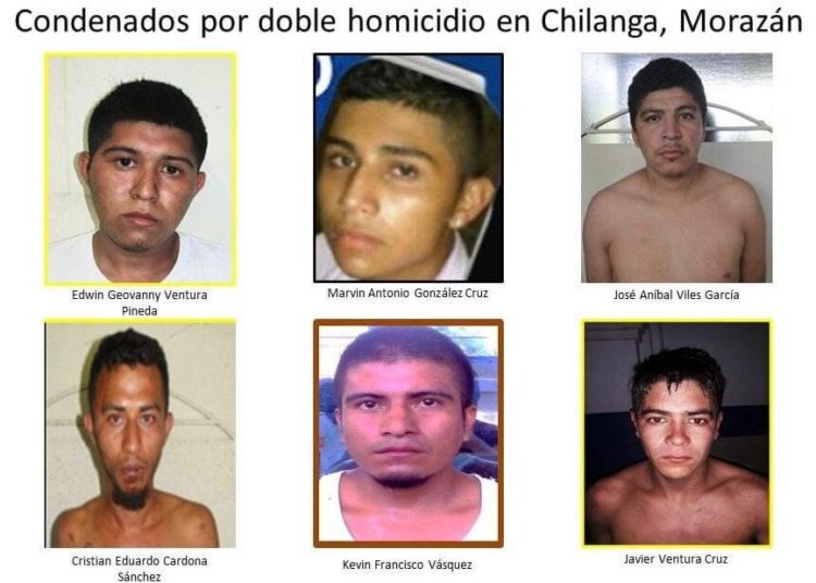 6 pandilleros son condenados a 50 años de prisión por homicidio de una pareja en Chilanga, Morazán