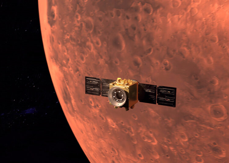 Así brillan las dunas de arena de Marte dentro de un cráter de 5 km