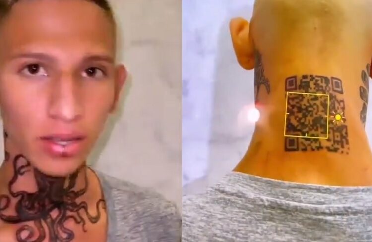 Un ‘influencer’ colombiano se tatúa en la nuca el código QR de Instagram para abrirlo en un móvil y ahora no funciona
