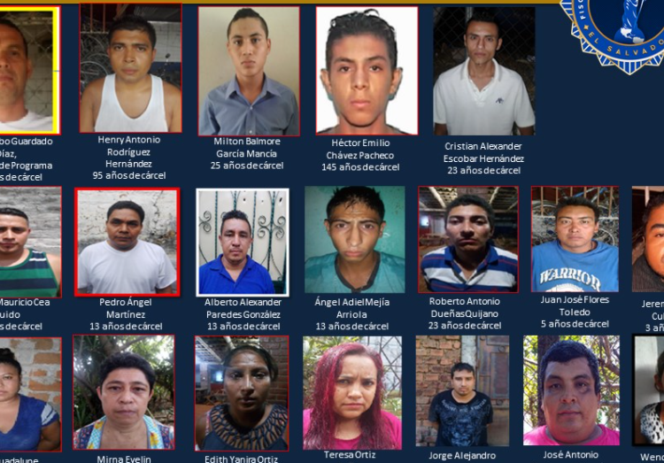 Juzgado envía a 37 terroristas en Santa Ana pasar hasta 145 años de cárcel