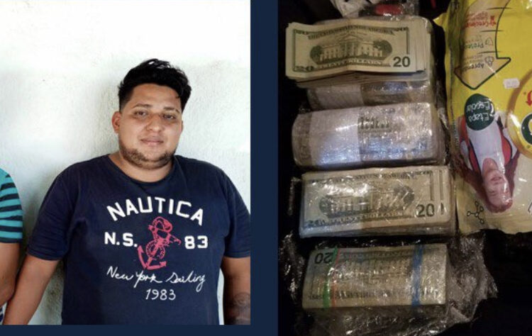 Capturan a sujetos que transportaban paquetes de dinero escondidos en una bolsa de leche