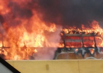 Se incendia autobús de la ruta 201 en bulevar Mons. Romero