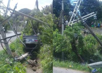 Grave accidente en carretera Comalapa, provoca la caída de cables de alta tensión