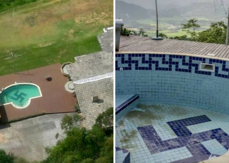 Obligan a un profesor brasileño a reformar su piscina para ocultar una esvástica gigante