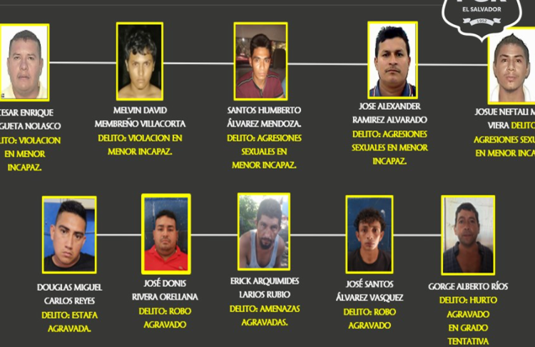 FGR y la PNC logra la captura de 10 acusados de delitos sexuales, estafa, amenazas y hurto